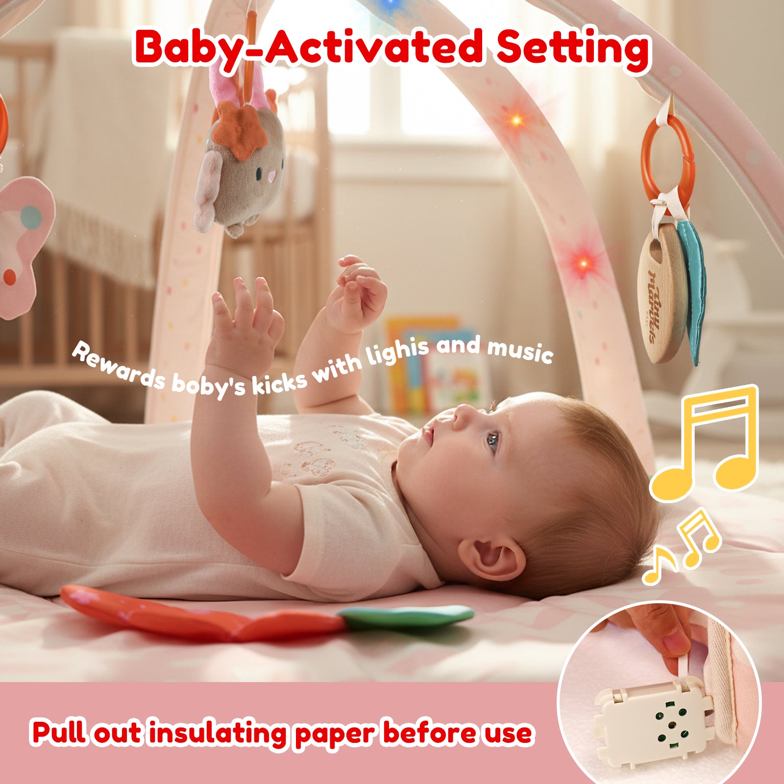Baby Play Gym & Activity Mat(Blush Bloom)