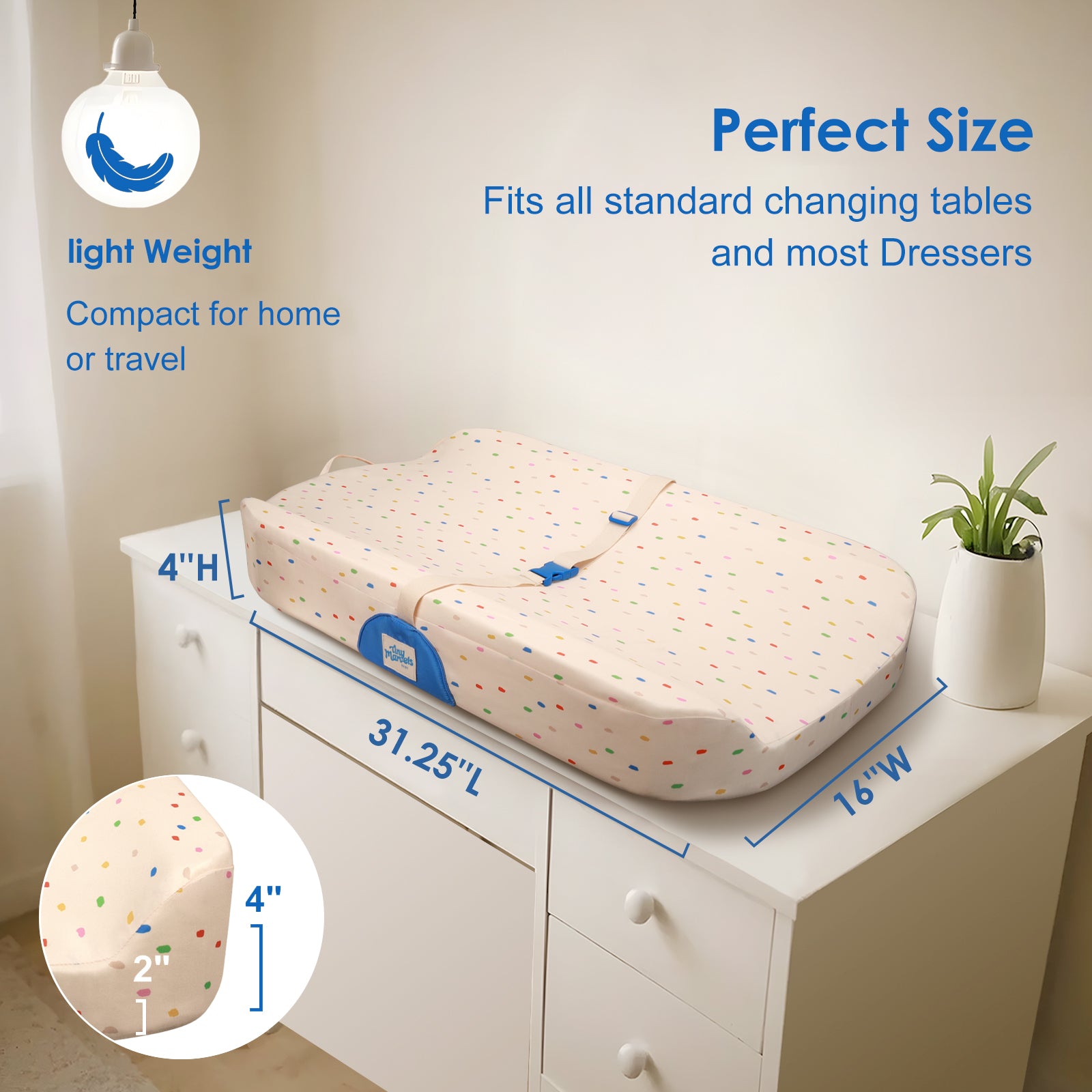 Baby Changing Pad(Cream Confetti)