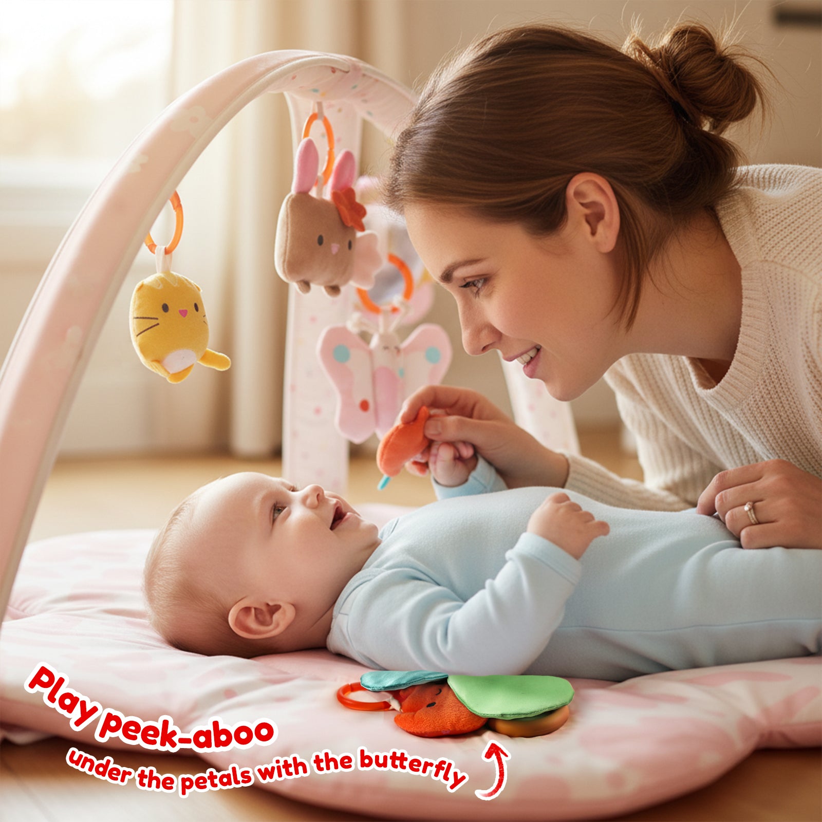 Baby Play Gym & Activity Mat(Blush Bloom)