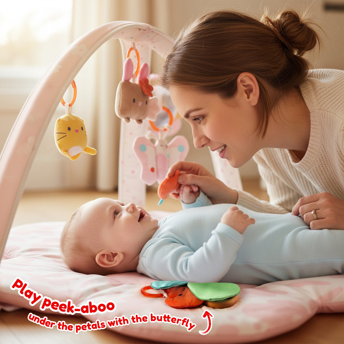 Baby Play Gym & Activity Mat(Blush Bloom)