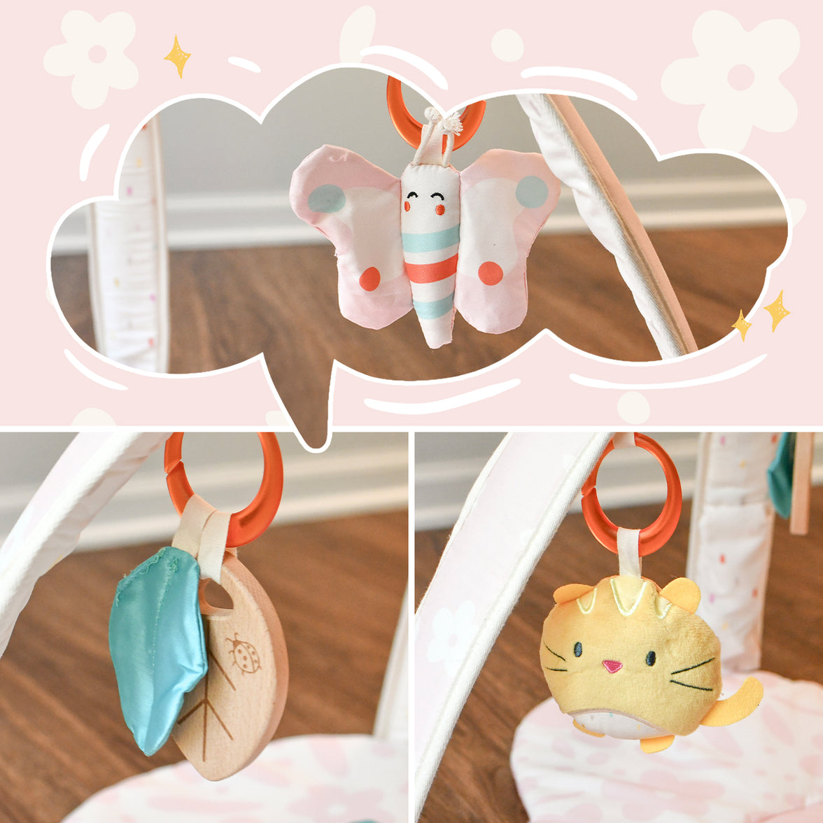 Baby Play Gym & Activity Mat(Blush Bloom)