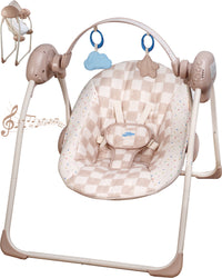Baby Swings for Infants,Portable Swing with Adaptable Speed, Music(Sander Checker)