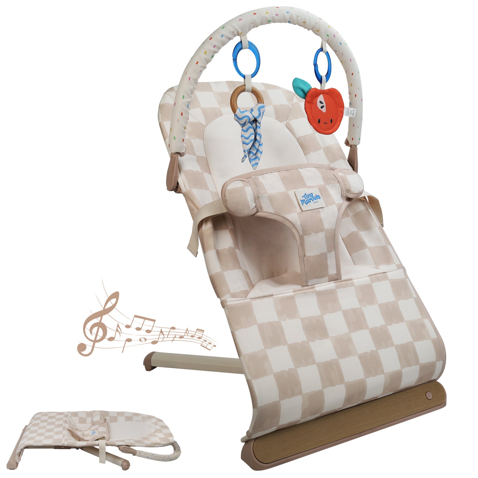 Baby Bouncer, Infants Bouncy Seat with Music(Pink Floral)