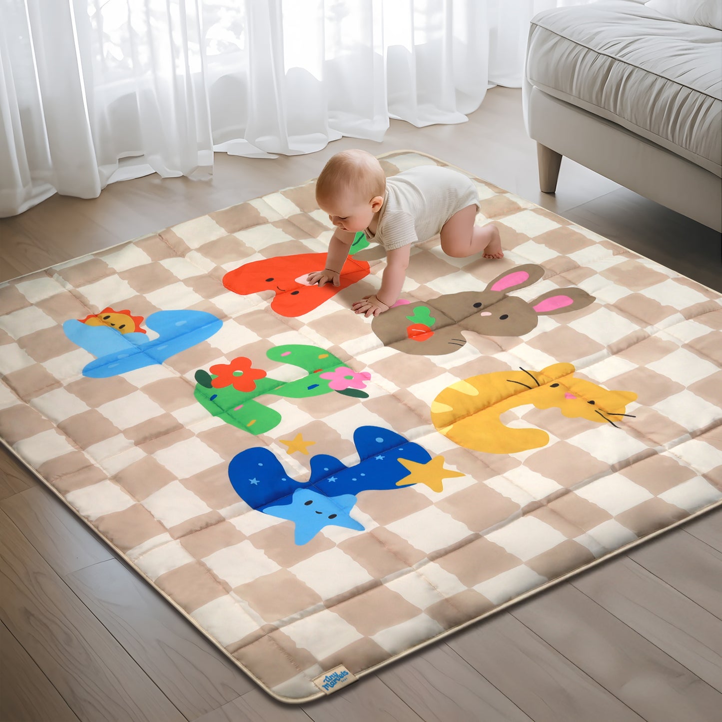 Baby Play Mat for Floor , Fits 50x50 Playpen