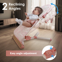 Baby Bouncer, Infants Bouncy Seat with Music(Pink Floral)