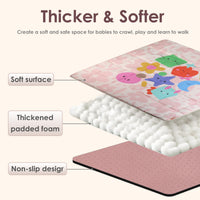Baby Play Mat for Floor , Fits 50x50 Playpen(Blush Bloom)