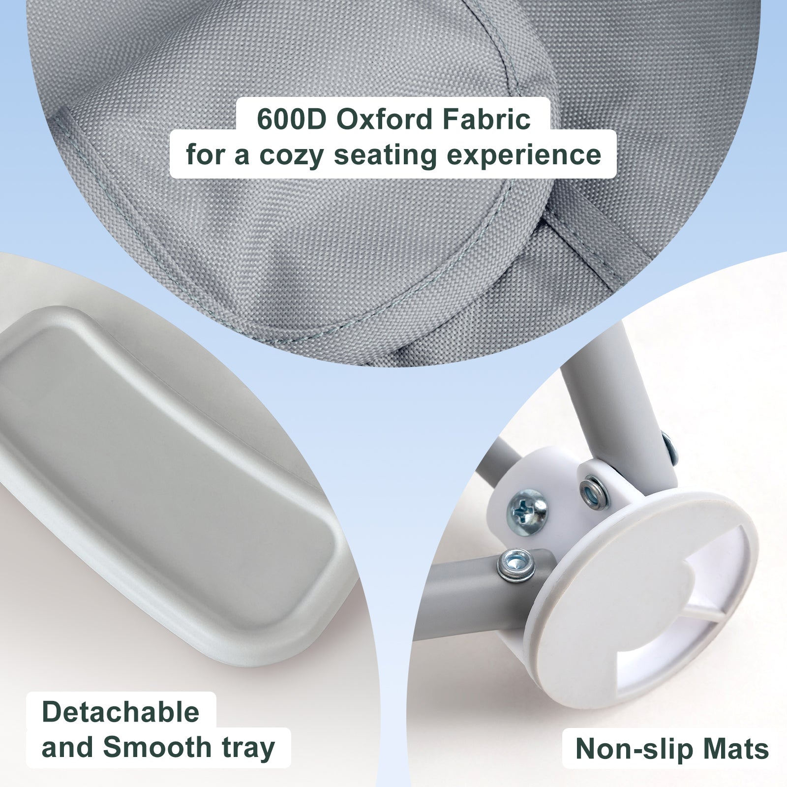 Portable 3-in-1 Baby Chair(Grey)