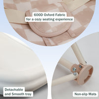 Portable 3-in-1 Baby Chair, Cozy Booster Seat(Sand Checker)