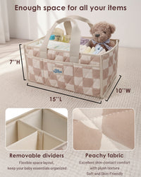 Diaper Caddy Organizer for New Parents(Sand Checks)