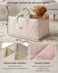 Diaper Caddy Organizer for New Parents(Pink Floral)