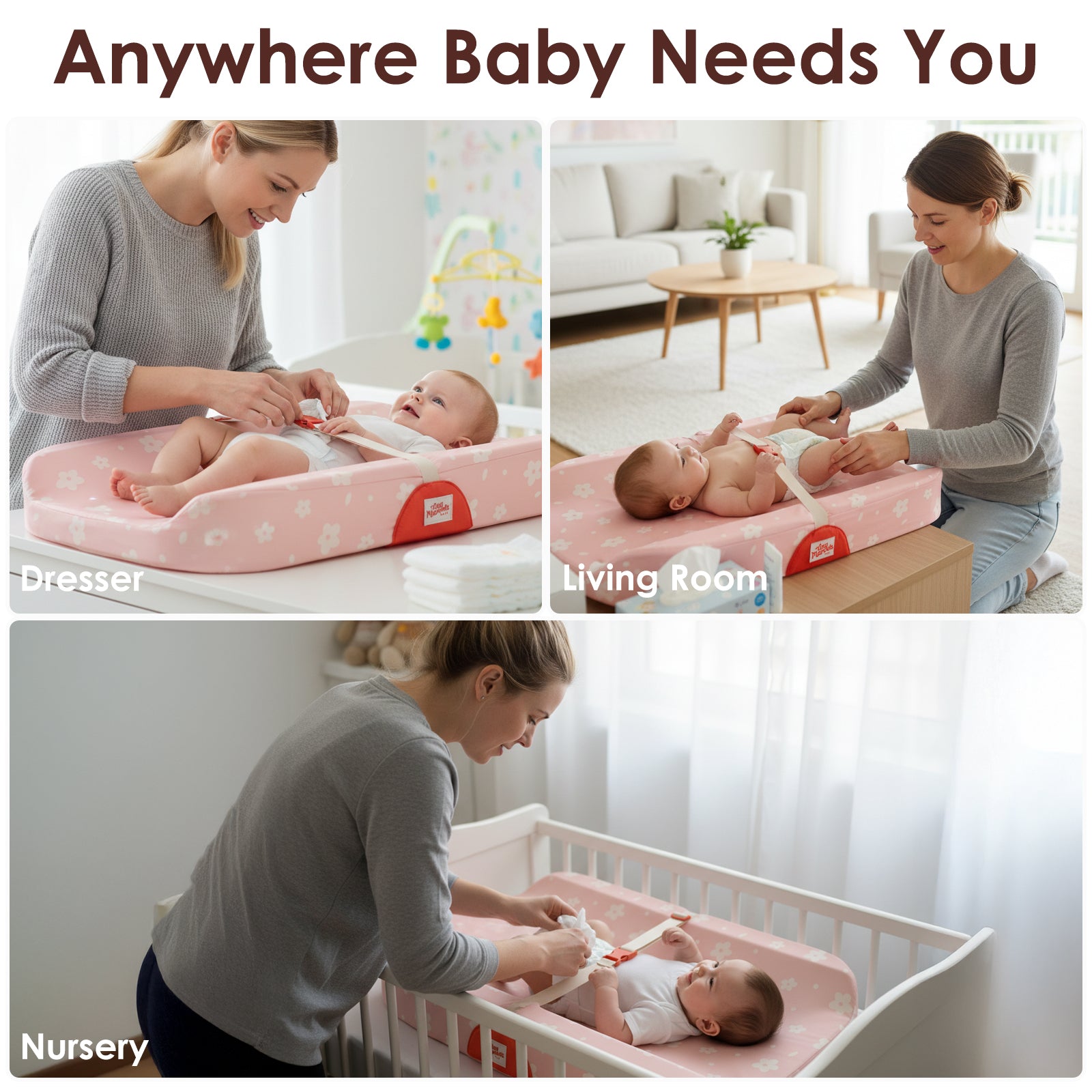Baby Changing Pad(Blush Petals)