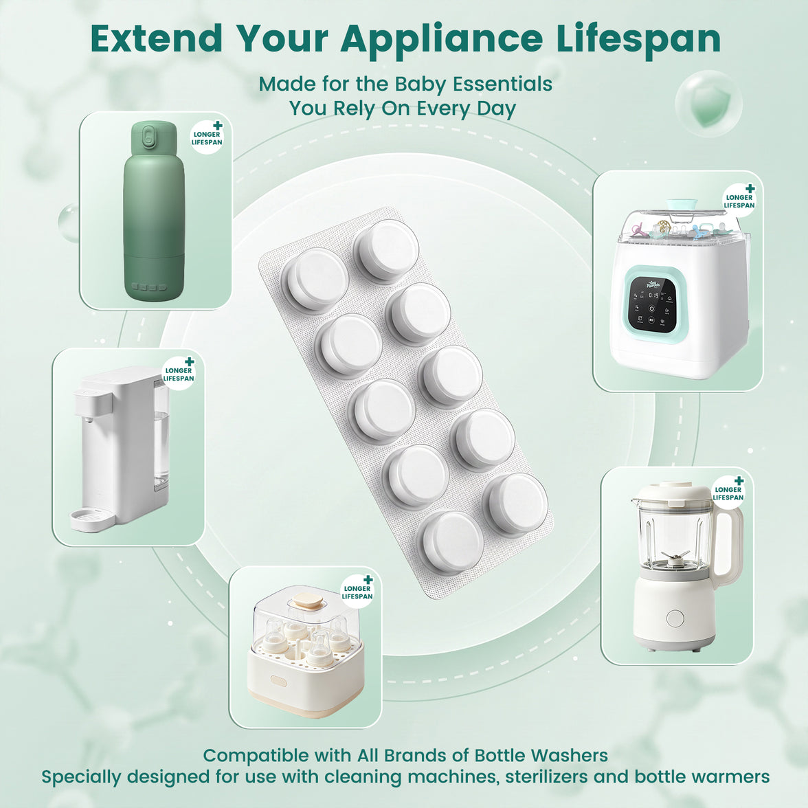 30PCS Descaling Tablets Baby Bottle Washer