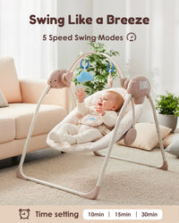 Baby Swings for Infants,Portable Swing with Adaptable Speed, Music(Sander Checker)