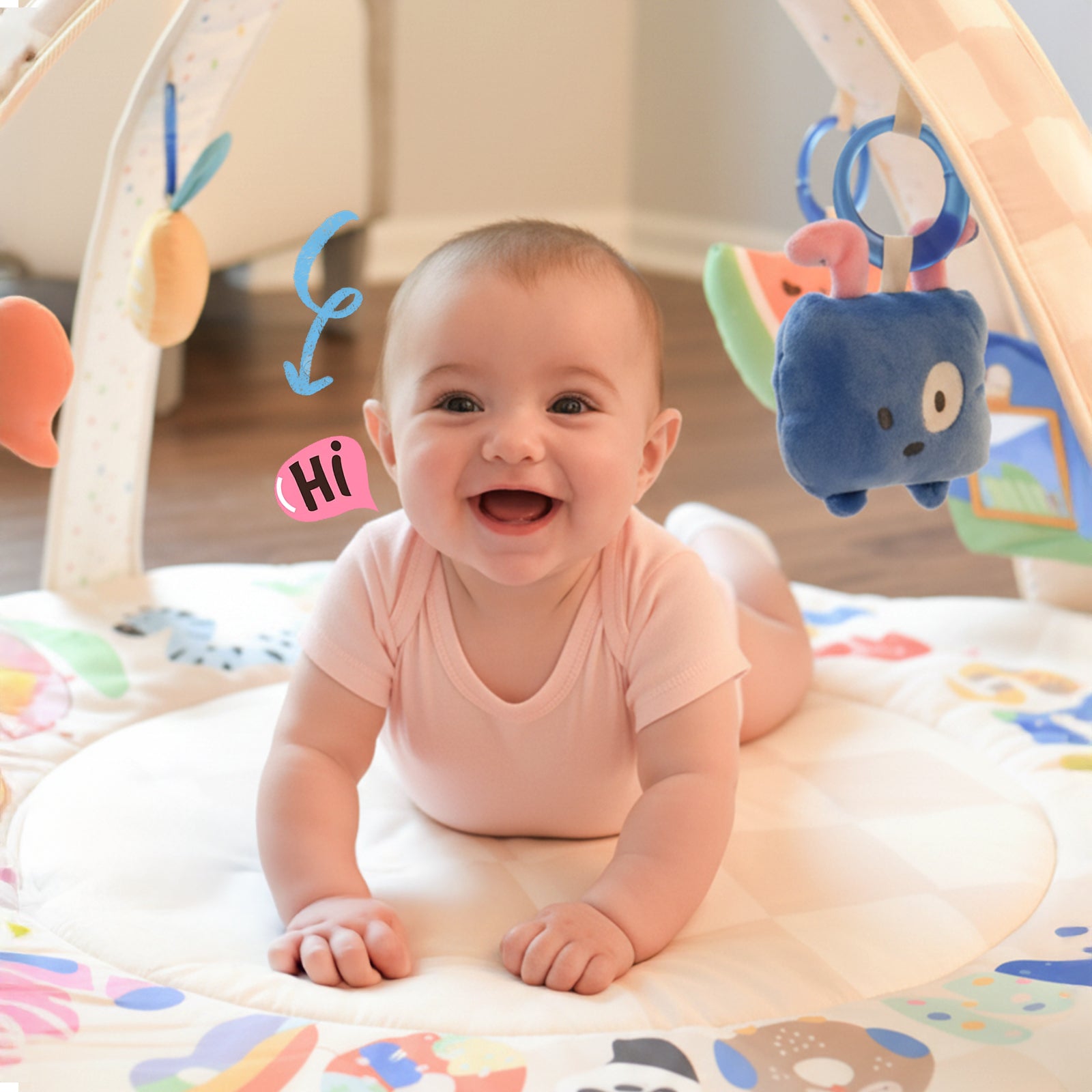 Baby Play Gym & Activity Mat(Sand Checks)