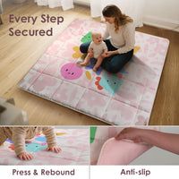 Baby Play Mat for Floor , Fits 50x50 Playpen(Blush Bloom)