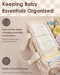 Diaper Caddy Organizer for New Parents(Sand Checks)