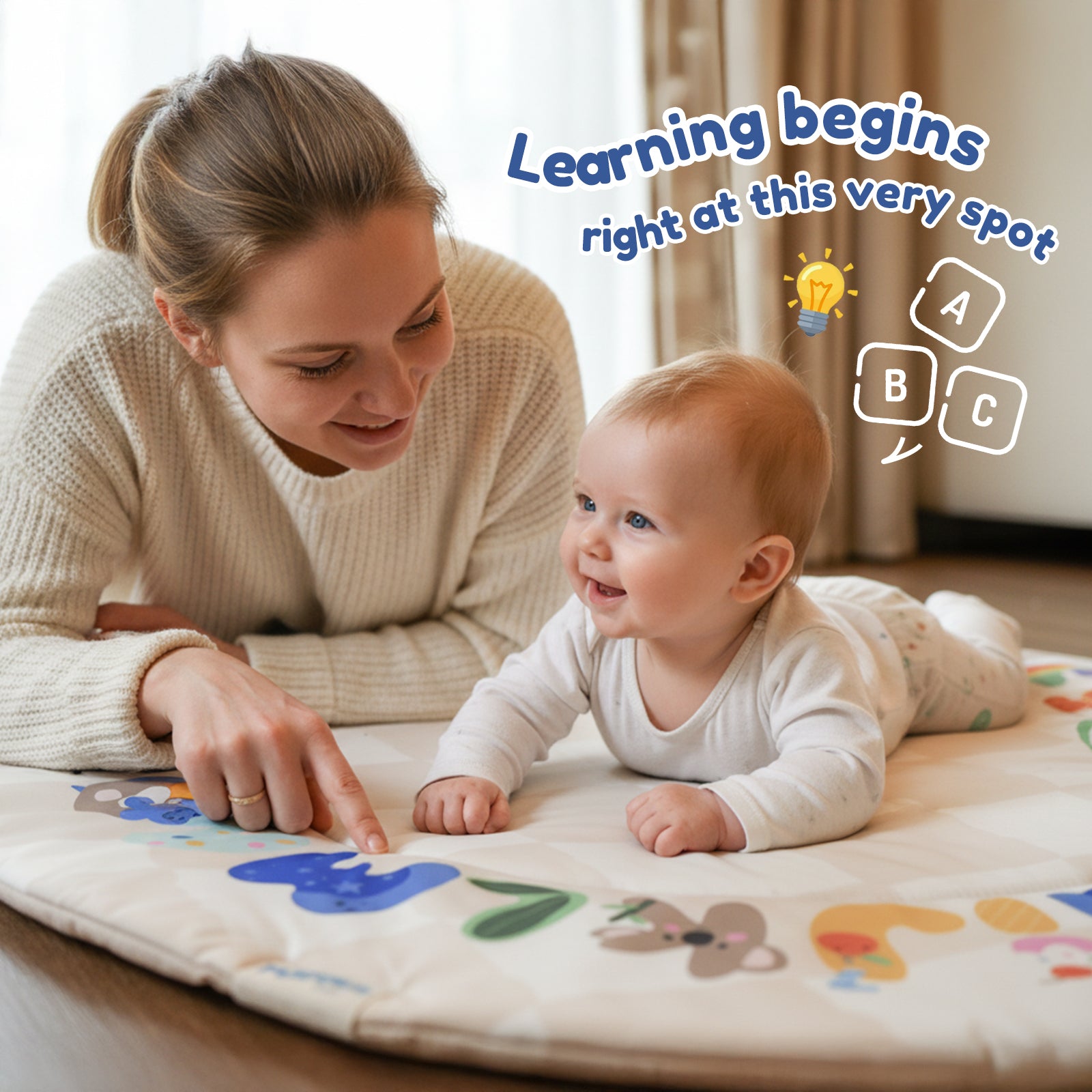 Baby Play Gym & Activity Mat(Sand Checks)