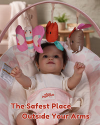 Baby Bouncer – Baby Bouncer seat, Infants Bouncy Seat with Music & Sensory Toys(Pink Floral)