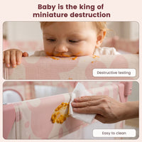 Foldable Baby Playpen, 50x50(Pink Floral)